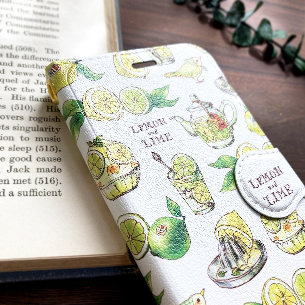 Lemon&Lime手帳型スマホケース(iPhone/Android全機種対応)レモンライム 夏のフルーツ