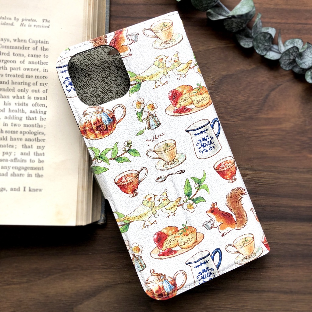 MILKTEA手帳型スマホケース(IPhone/Android全機種対応)iPhone11秋冬 クリスマスプレゼント 動物 りす 鳥