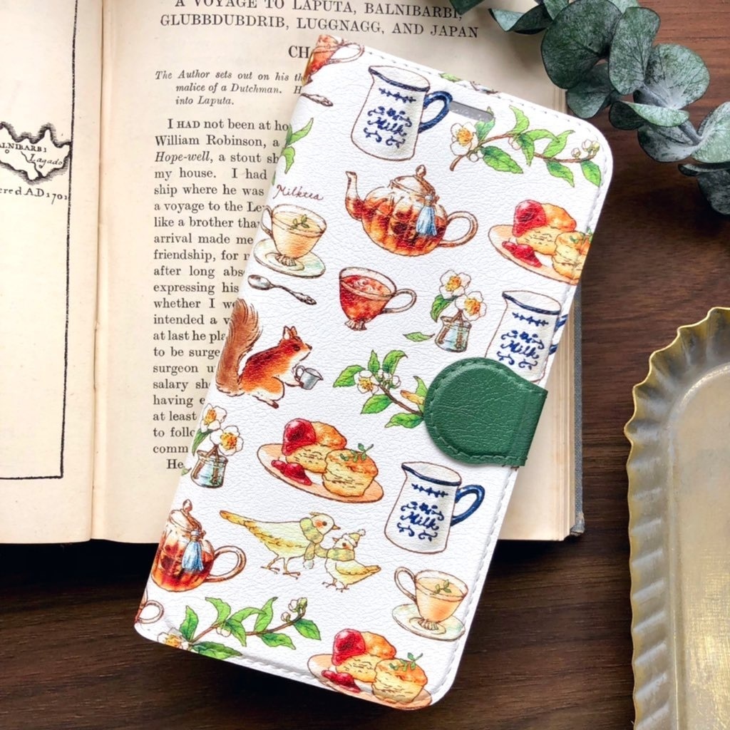 MILKTEA手帳型スマホケース(IPhone/Android全機種対応)iPhone11秋冬 クリスマスプレゼント 動物 りす 鳥