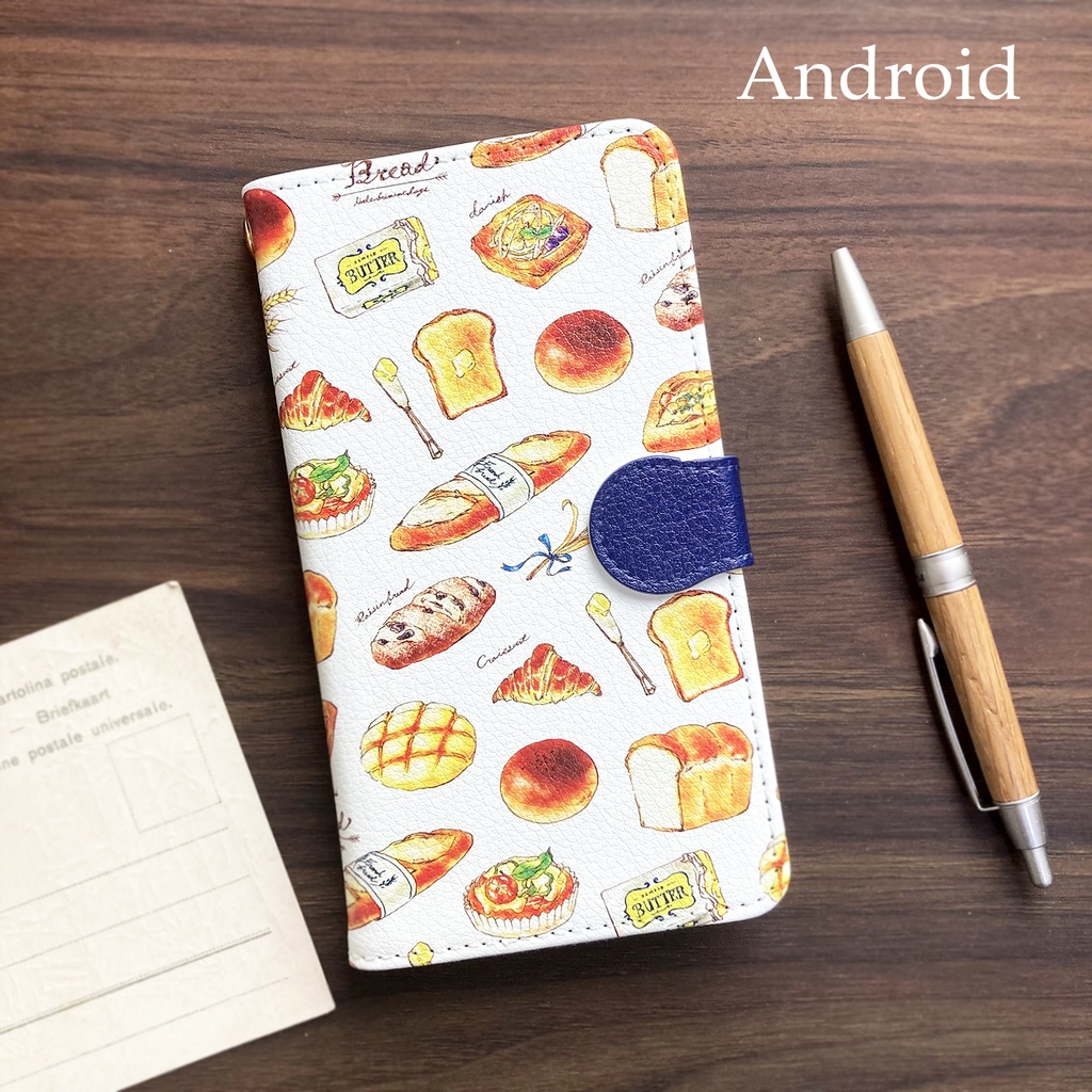 【全機種対応】Bread手帳型スマホケース 秋*パン(iPhone/Android各種)