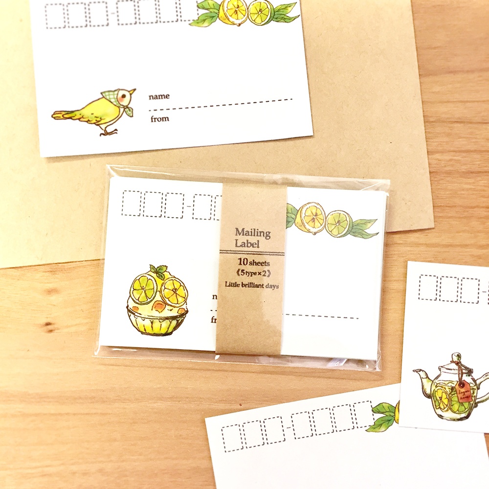 Mailing Label Lemon Lime から選択 宛名シール ラベル フルーツ レモン Little Brilliant Days Booth