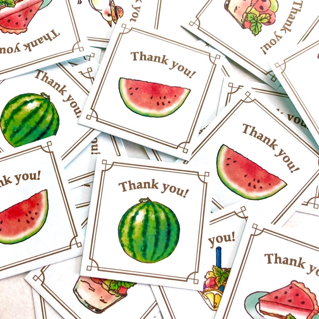 Thank you seal "Watermelon"【35枚入り】スイカのシール 夏