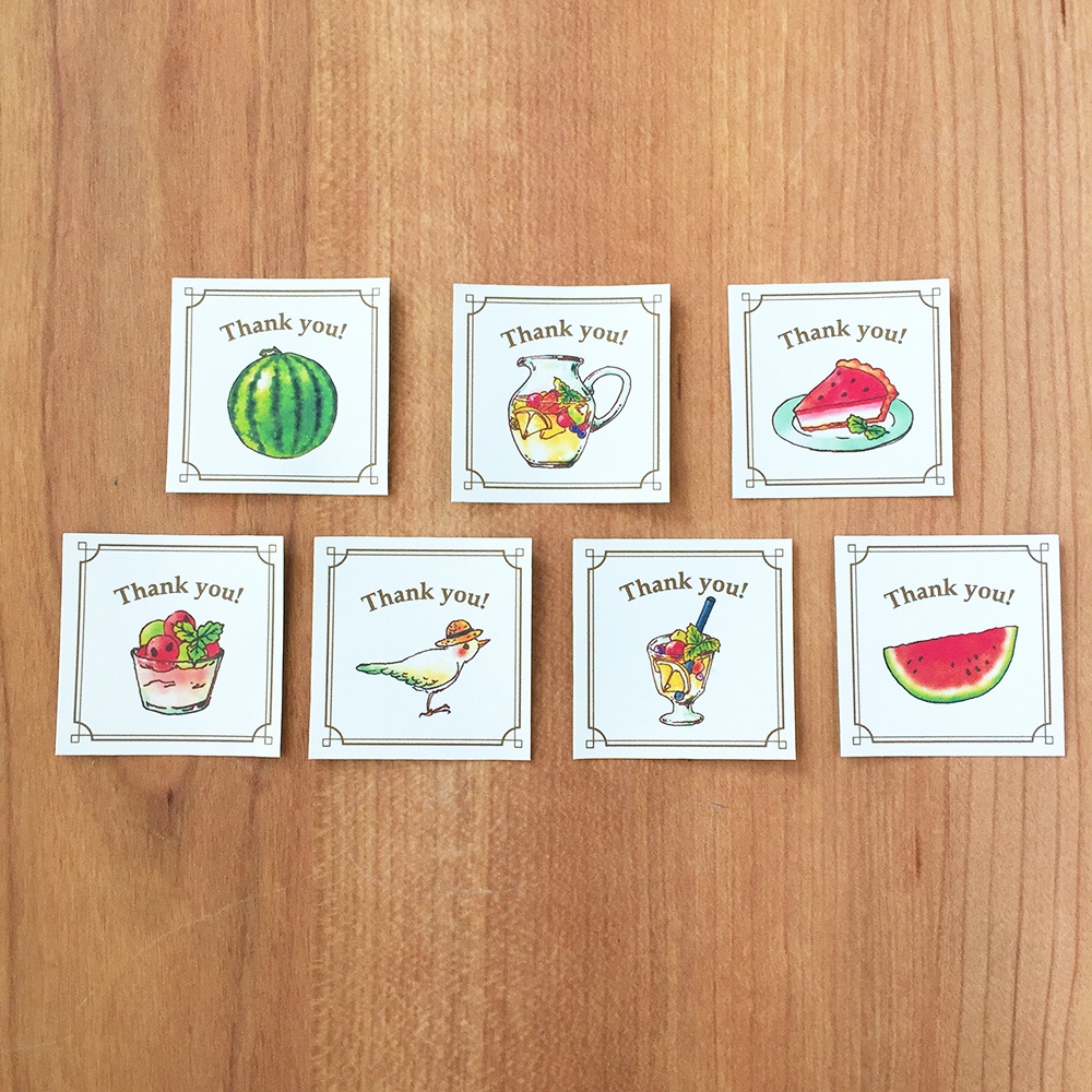 Thank you seal "Watermelon"【35枚入り】スイカのシール 夏