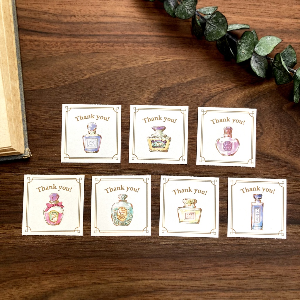 Thank you seal "Perfume bottles"【シール35枚入り】おしゃれ大人かわいい香水瓶のイラスト