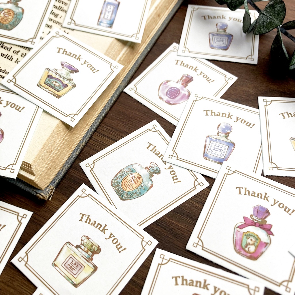 Thank you seal "Perfume bottles"【シール35枚入り】おしゃれ大人かわいい香水瓶のイラスト