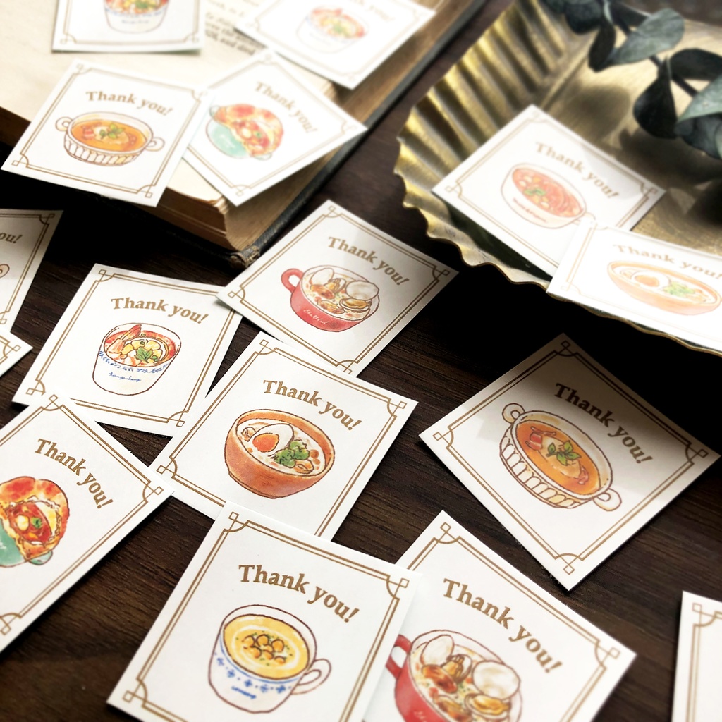 Thank you seal "Soup"【シール35枚入り】スープ 食べもの 冬 野菜