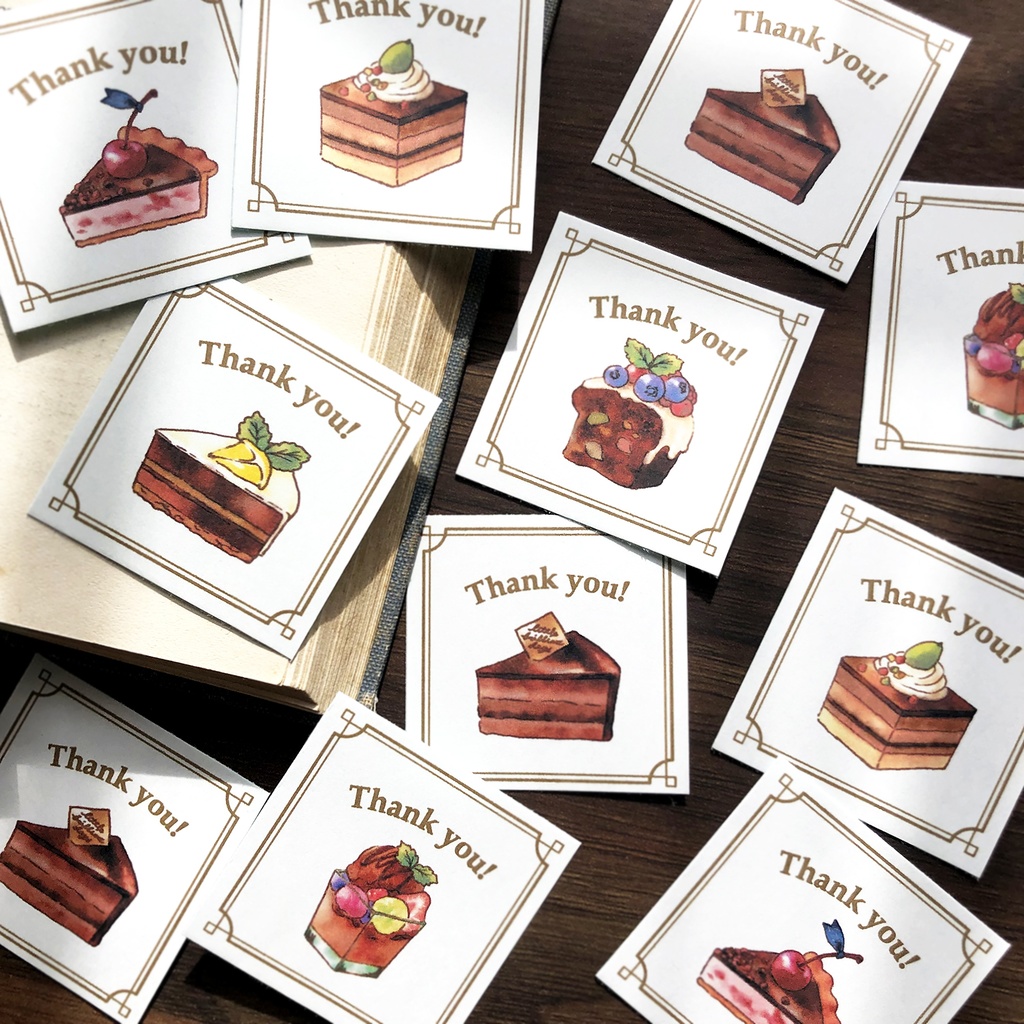 Thank you seal "Chocolate Cakes"【シール35枚入り】チョコレート バレンタイン