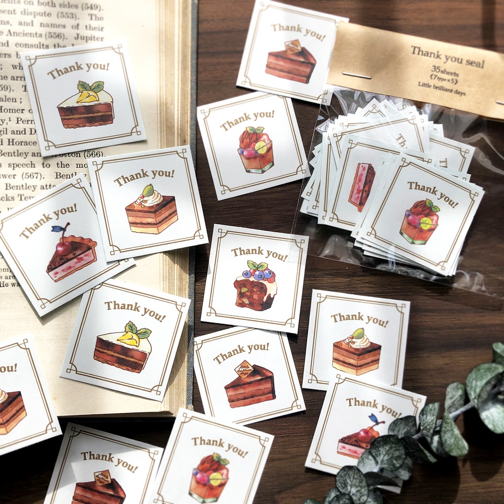 Thank you seal "Chocolate Cakes"【シール35枚入り】チョコレート バレンタイン