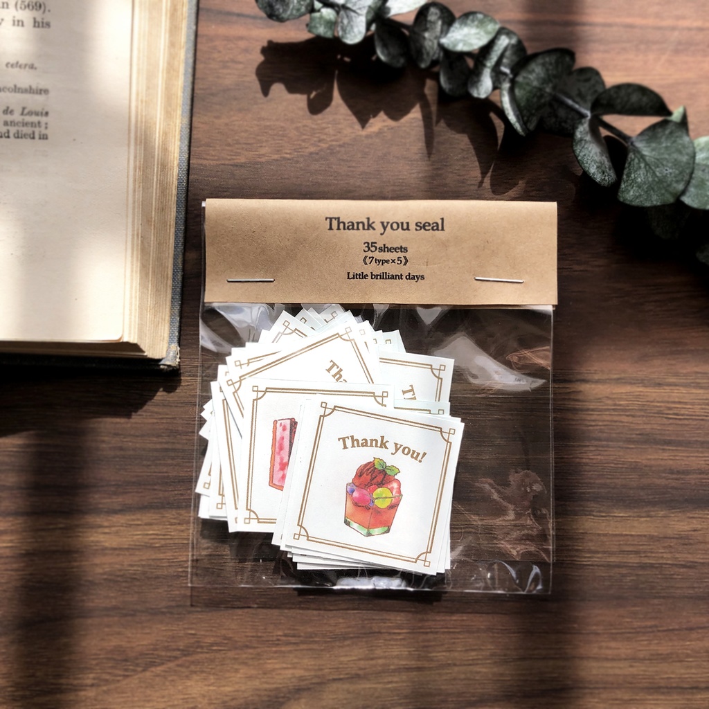 Thank you seal "Chocolate Cakes"【シール35枚入り】チョコレート バレンタイン