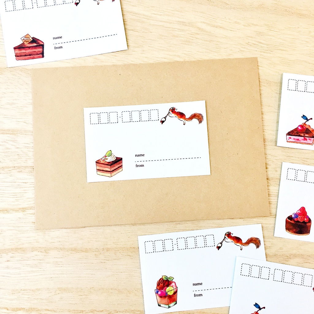 Mailing Label "Chocolate Cakes"【宛名シール*タイプを選んで下さい】バレンタイン チョコレートケーキ 食べ物