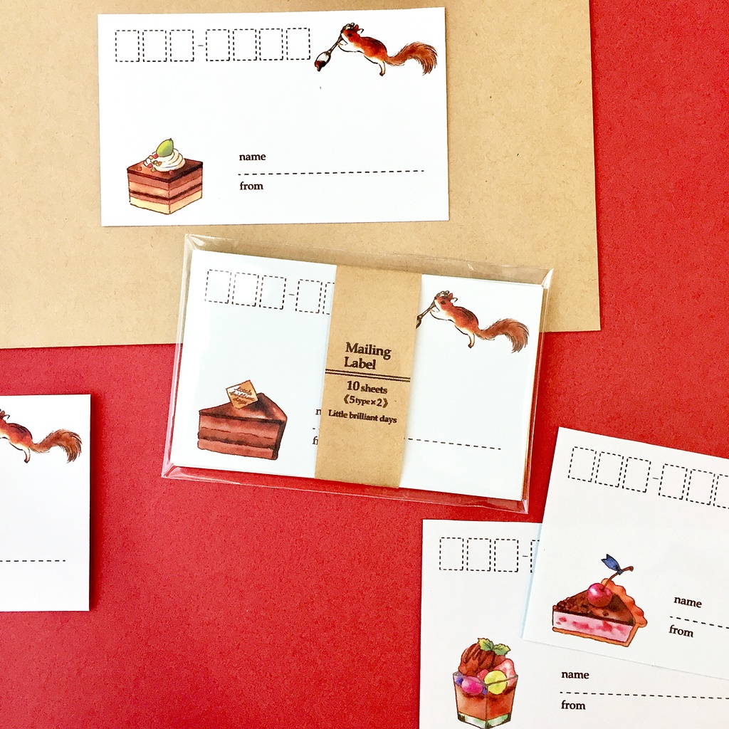 Mailing Label "Chocolate Cakes"【宛名シール＊タイプを選んで下さい】バレンタイン チョコレートケーキ 食べ物