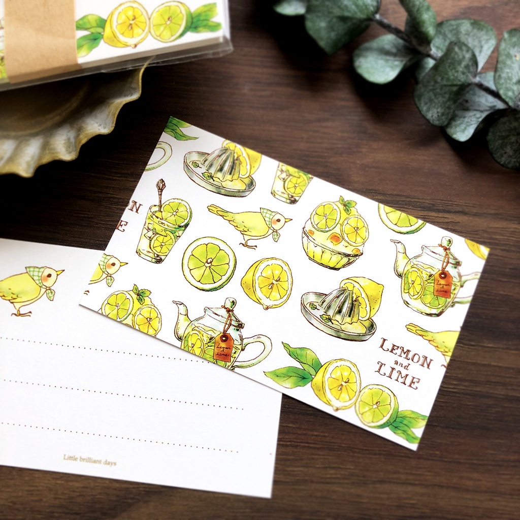 Message Card ”Lemon&Lime”《8sheets》レモンライムメッセージカード 夏 フルーツ