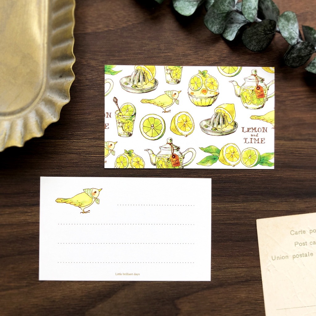 Message Card ”Lemon&Lime”《8sheets》レモンライムメッセージカード 夏 フルーツ