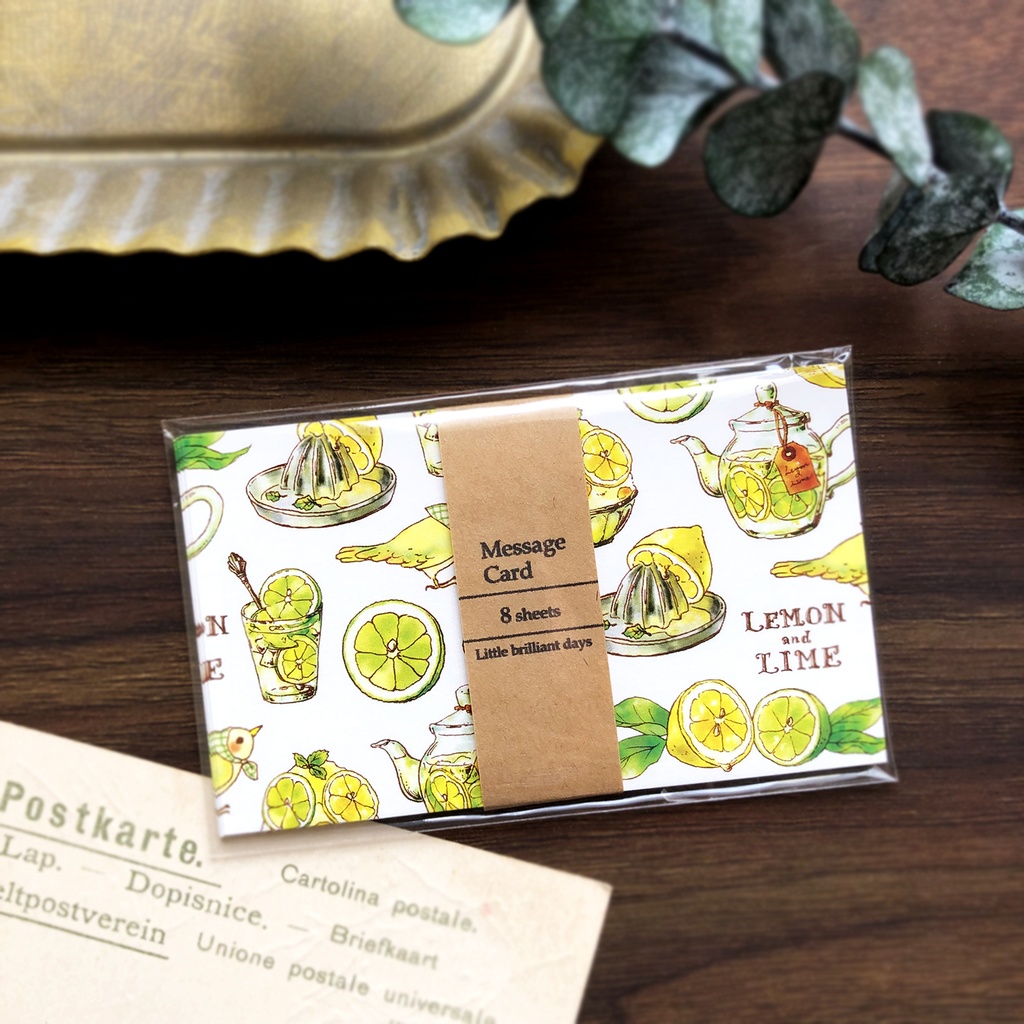 Message Card ”Lemon&Lime”《8sheets》レモンライムメッセージカード 夏 フルーツ