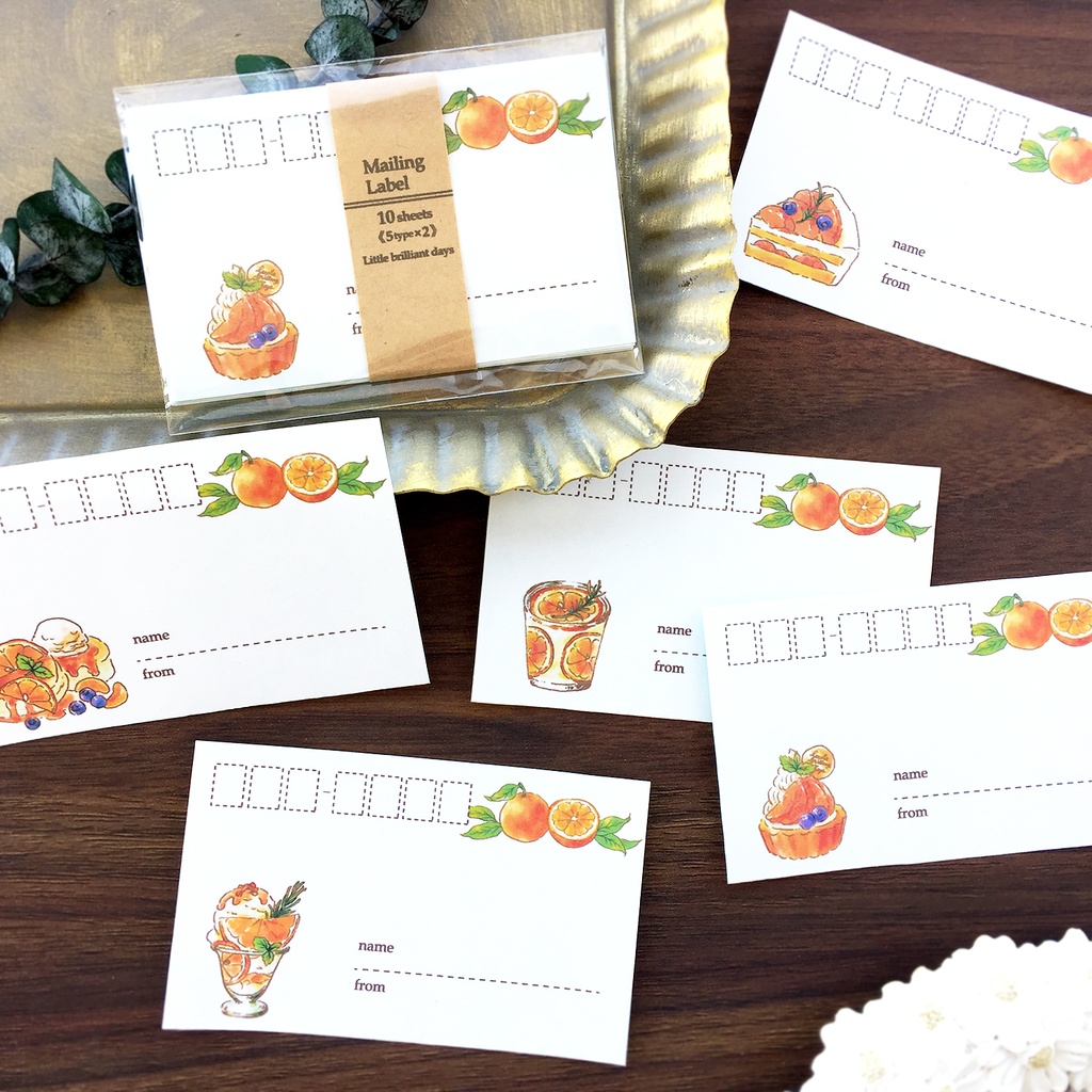 Mailing Label "Orange Sweets"【宛名シール*タイプを選んで下さい】オレンジ 夏