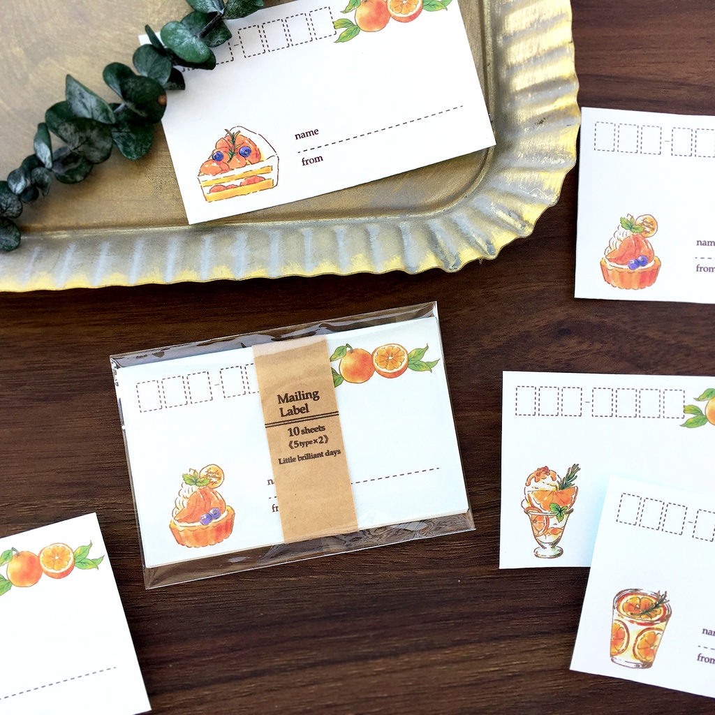 Mailing Label "Orange Sweets"【宛名シール*タイプを選んで下さい】オレンジ 夏