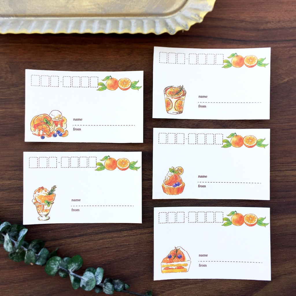 Mailing Label "Orange Sweets"【宛名シール*タイプを選んで下さい】オレンジ 夏