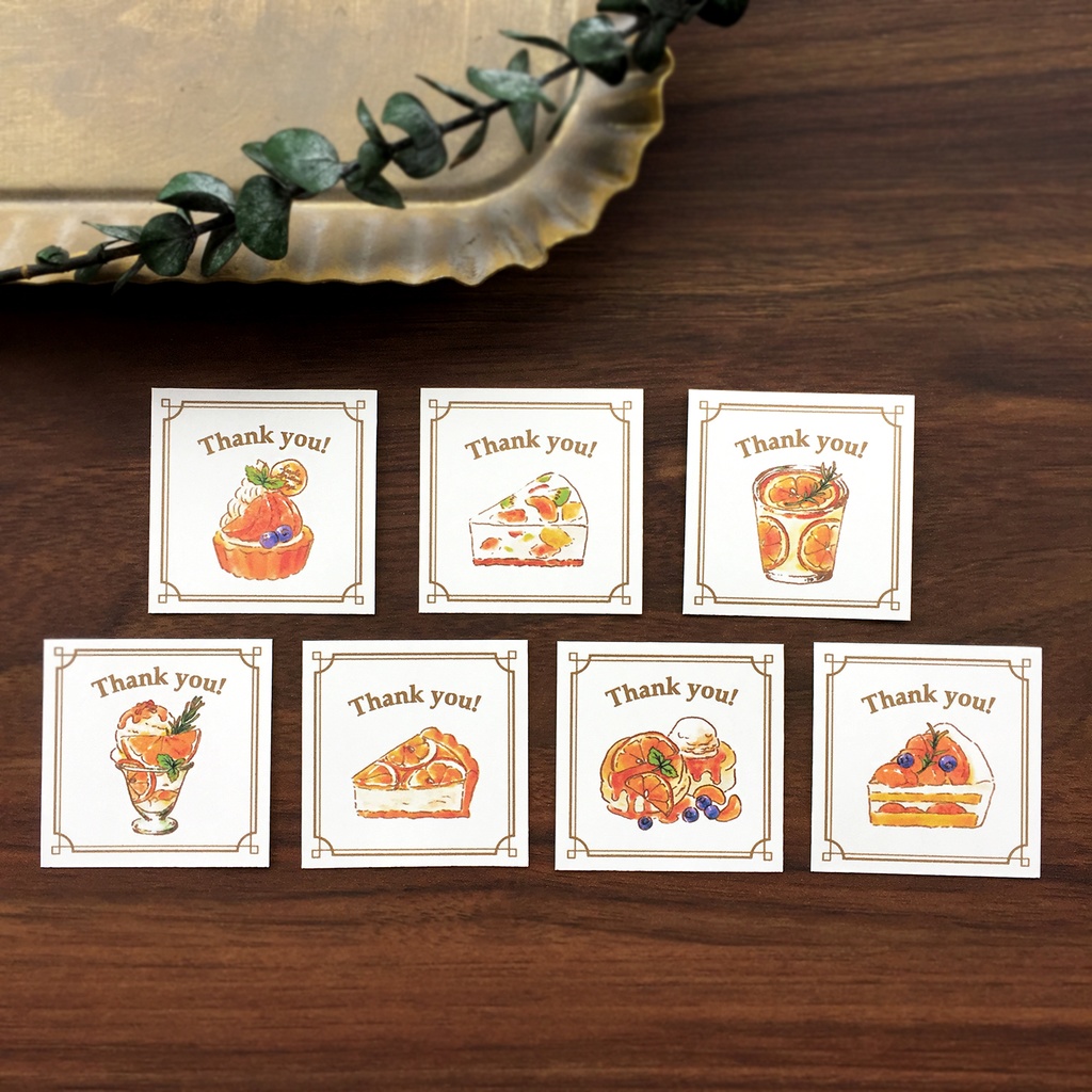 Thank you seal "Orange Sweets"【シール35枚入り】オレンジスイーツ