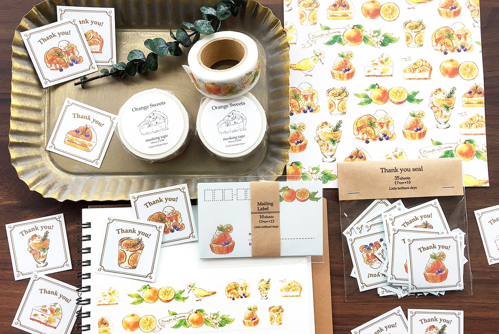 【完売】Orange Sweetsマスキングテープ|オレンジスイーツ
