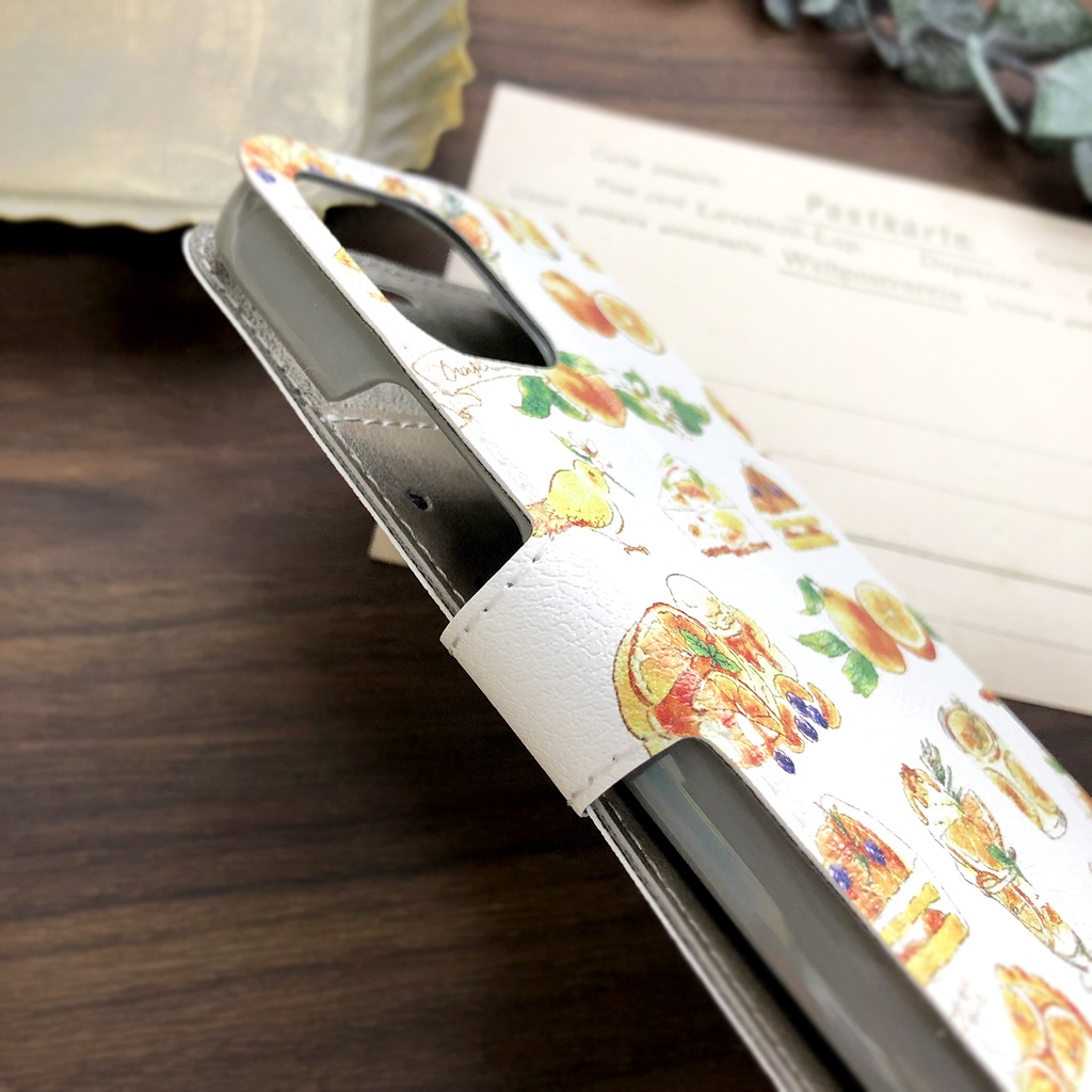 Orange Sweets手帳型スマホケース(iPhone/Android全機種対応)オレンジスイーツ