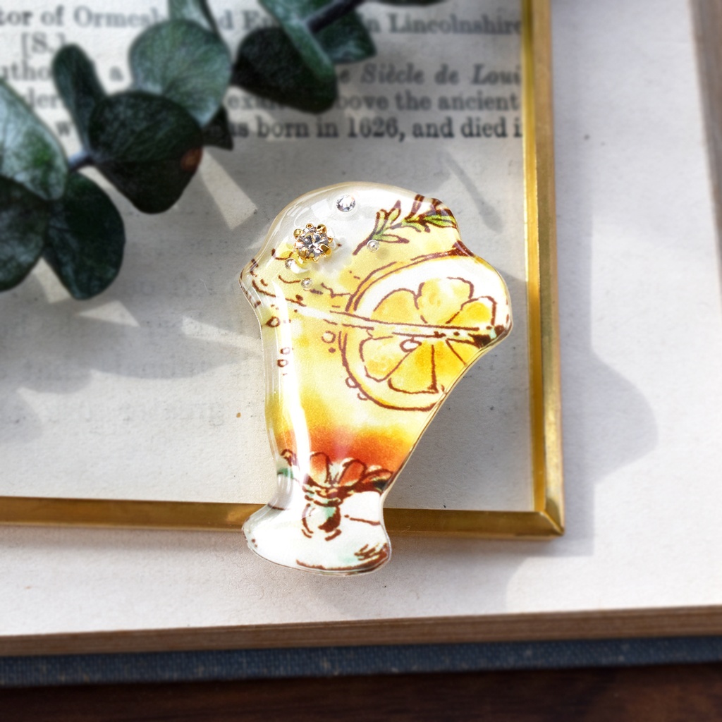 Teasoda brooch -Orange-｜夏のティーソーダブローチ オレンジ