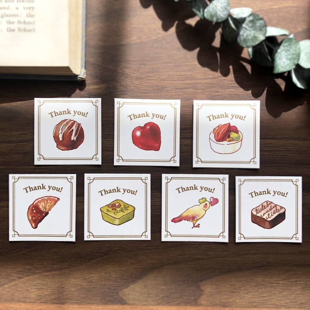 Thank you seal "Chocolate"【35枚入り】チョコレートシール バレンタイン 冬 食べ物