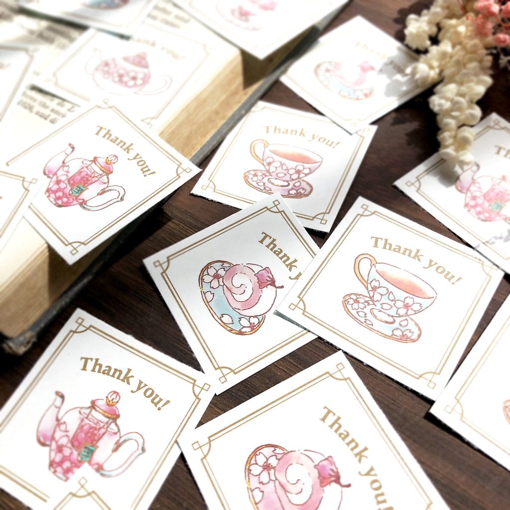 Thank you seal "Sakura Tea"【シール35枚入り】桜ティー 春