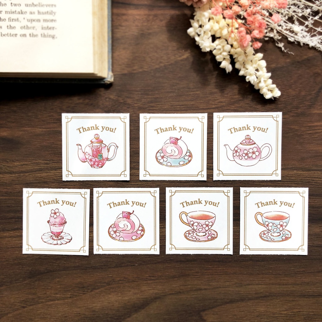 Thank you seal "Sakura Tea"【シール35枚入り】桜ティー 春