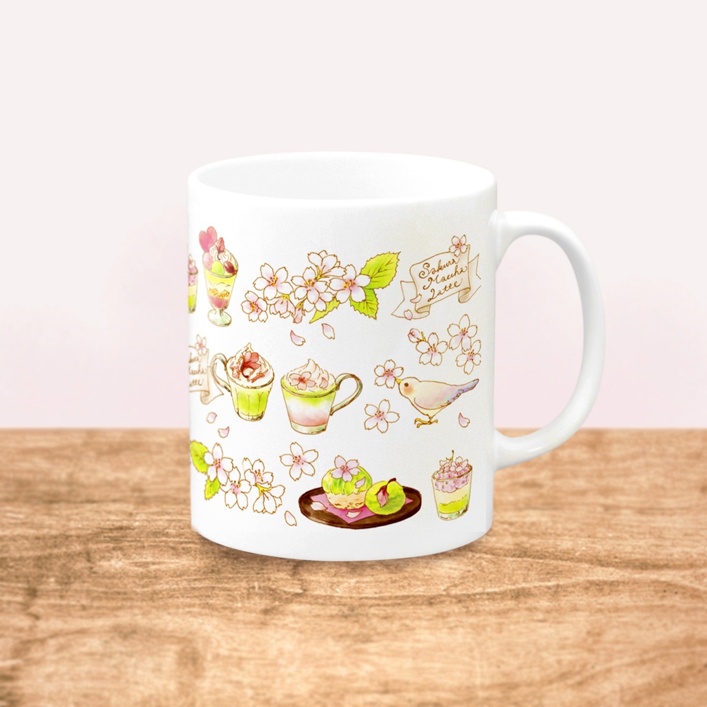 SakuraMacchaLatte MAG|桜抹茶ラテマグカップ