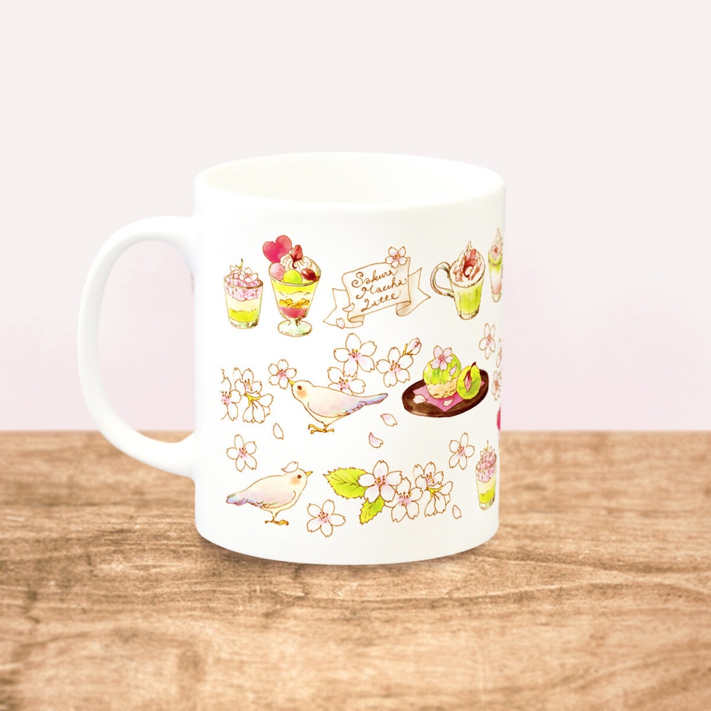 SakuraMacchaLatte MAG|桜抹茶ラテマグカップ