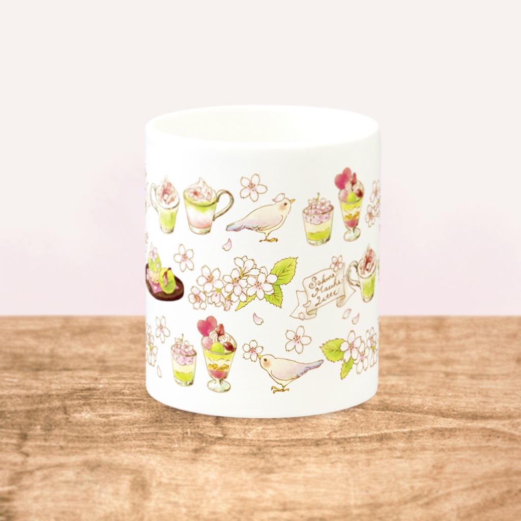 SakuraMacchaLatte MAG|桜抹茶ラテマグカップ