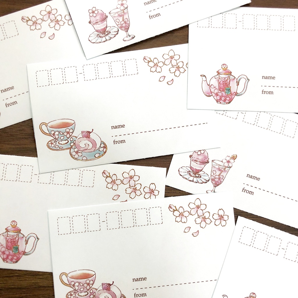 Mailing Label "Sakura tea"|桜ティー宛名シール 紅茶 春