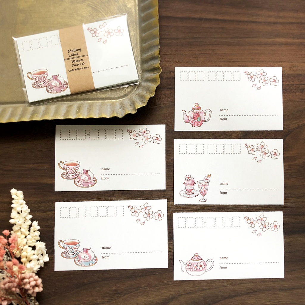 Mailing Label "Sakura tea"|桜ティー宛名シール 紅茶 春