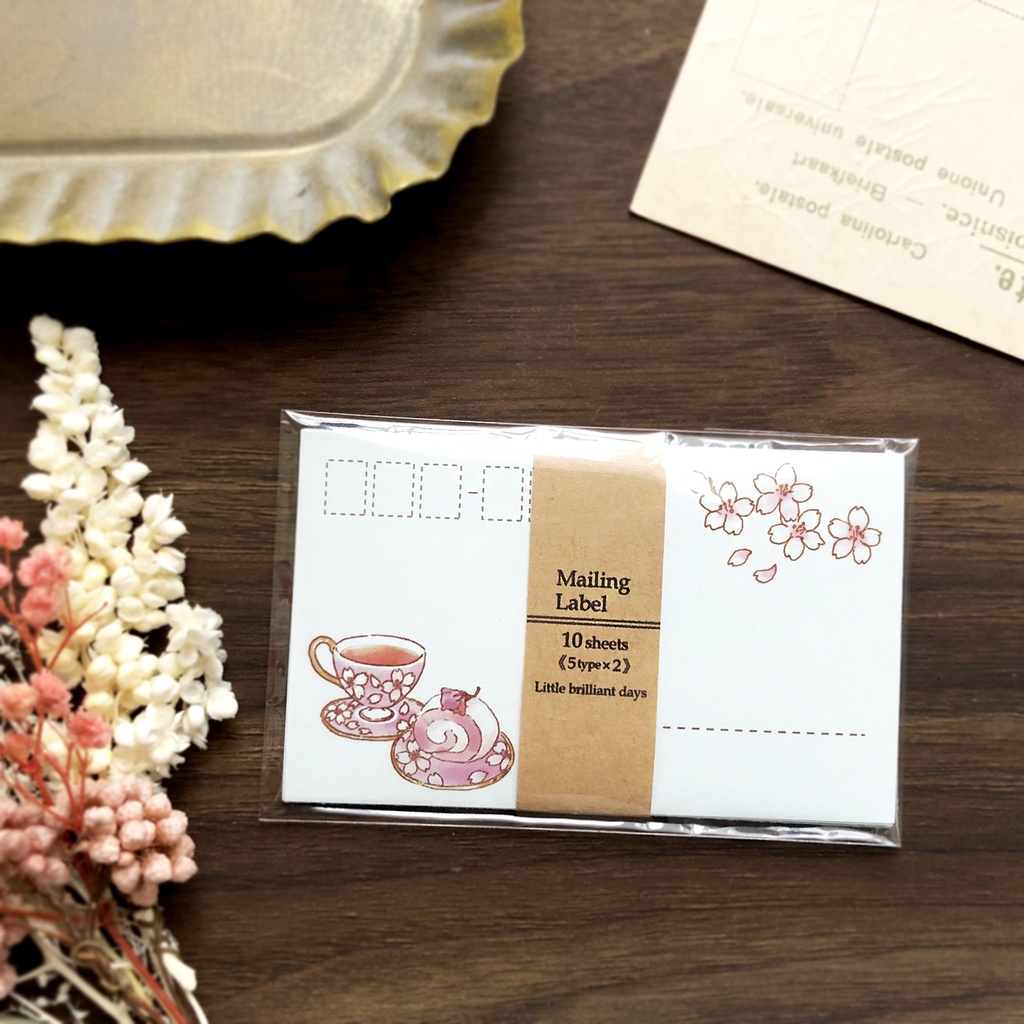 Mailing Label "Sakura tea"｜桜ティー宛名シール 紅茶 春