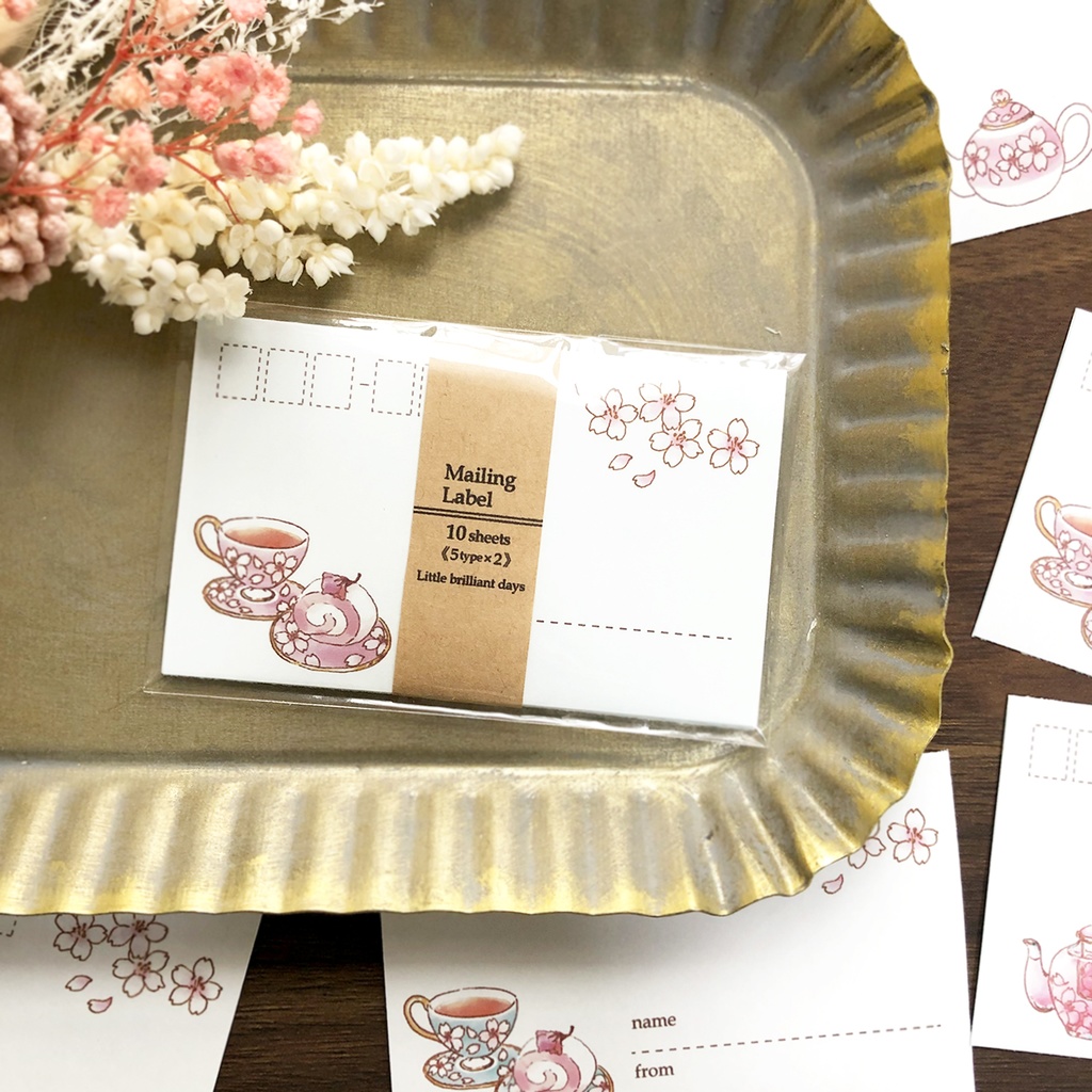Mailing Label "Sakura tea"|桜ティー宛名シール 紅茶 春