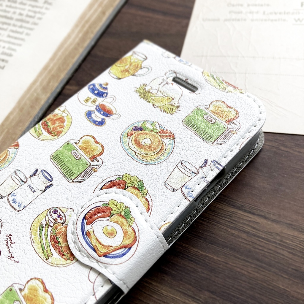 Breakfast手帳型スマホケース(iPhone/Android)朝食シリーズ パン
