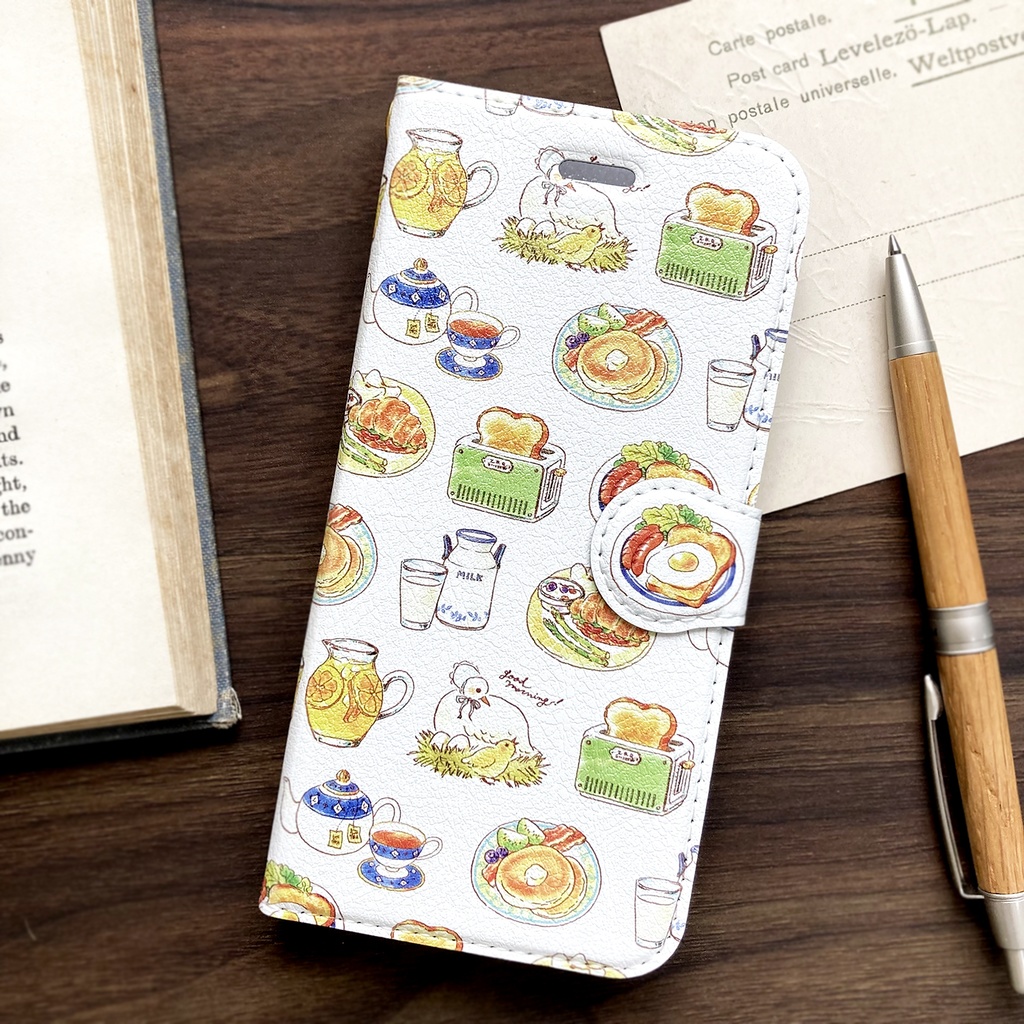 Breakfast手帳型スマホケース（iPhone/Android）朝食シリーズ パン