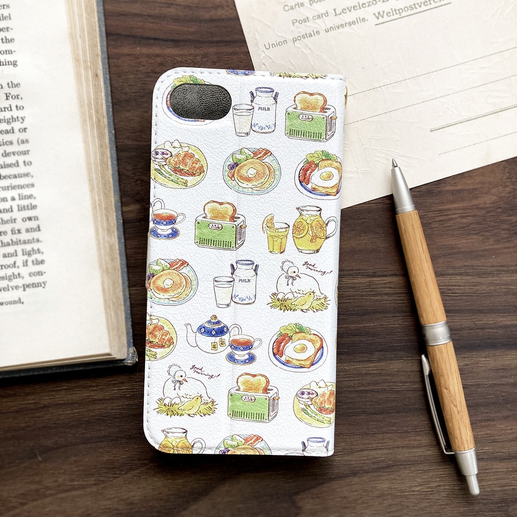 Breakfast手帳型スマホケース(iPhone/Android)朝食シリーズ パン