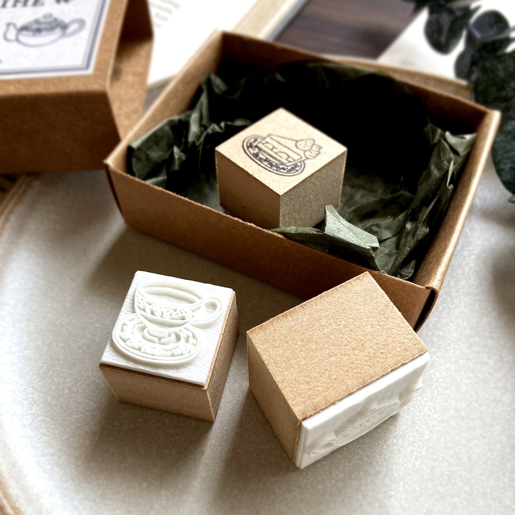 【完売】Teatime stampset|紅茶とケーキのティーセットスタンプセット