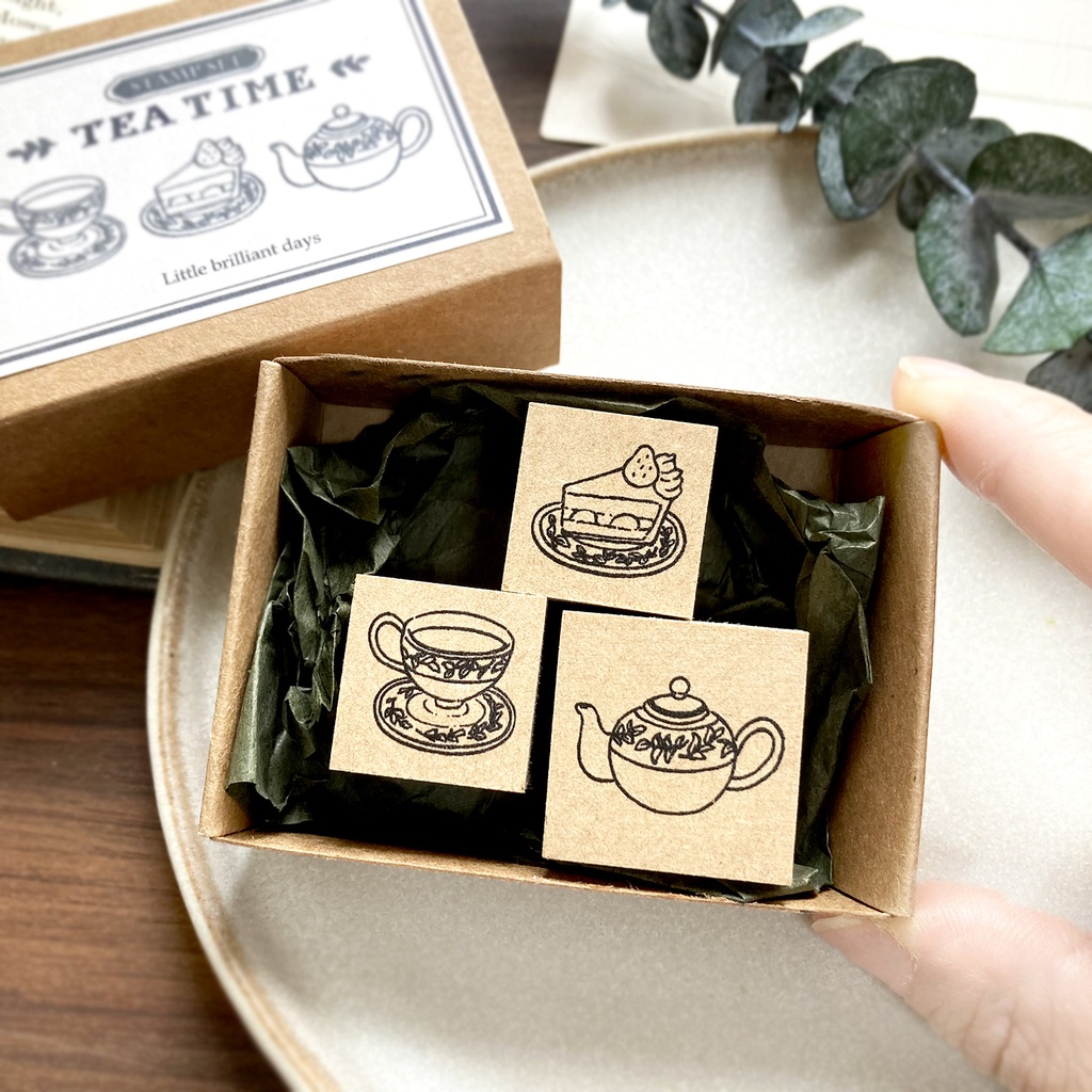 【完売】Teatime stampset|紅茶とケーキのティーセットスタンプセット