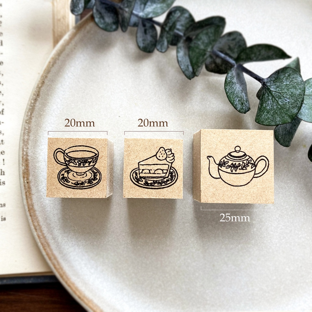 【完売】Teatime stampset|紅茶とケーキのティーセットスタンプセット