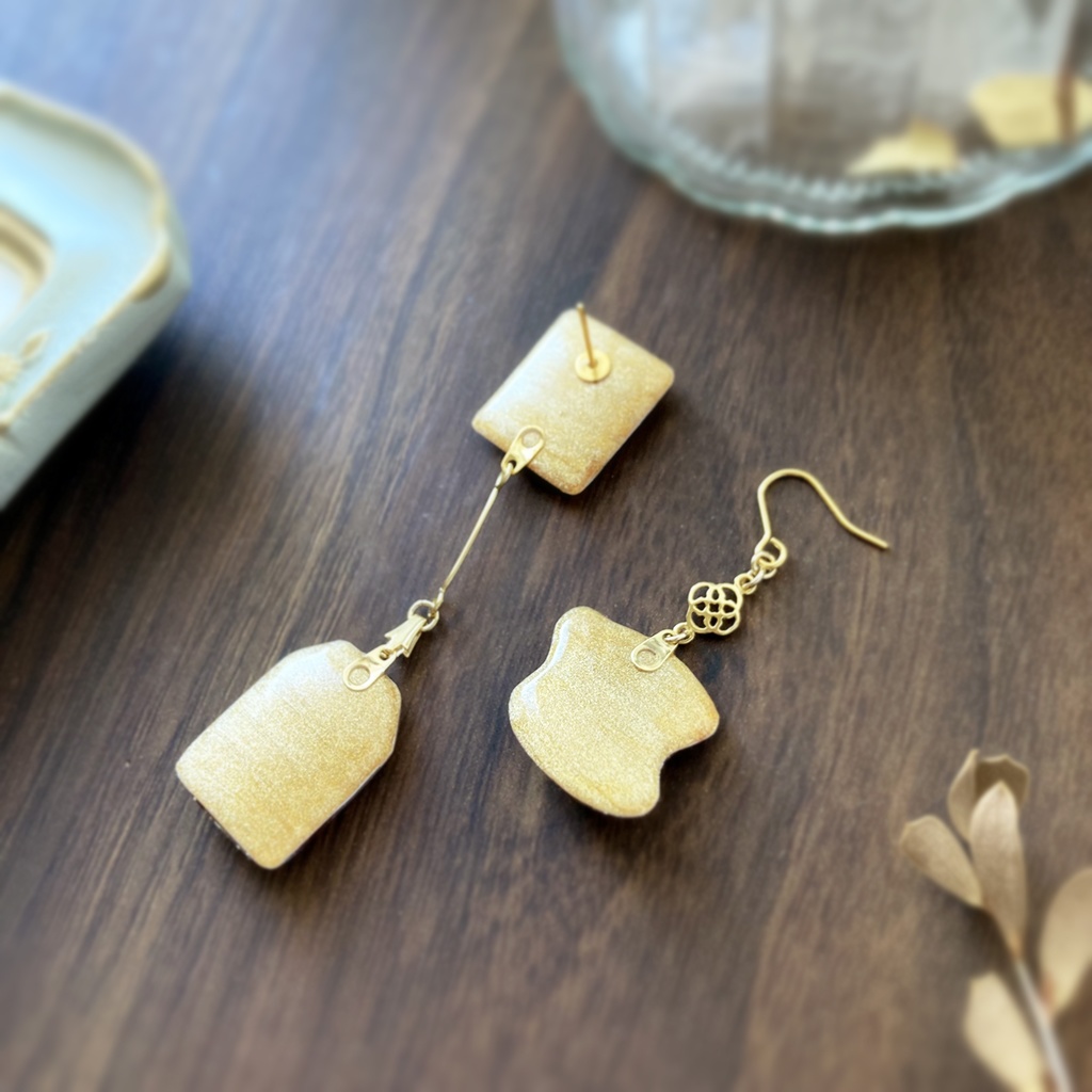 Teabag earring -yellow-|ティーバッグイヤリング・ピアス〔紅茶シリーズ〕