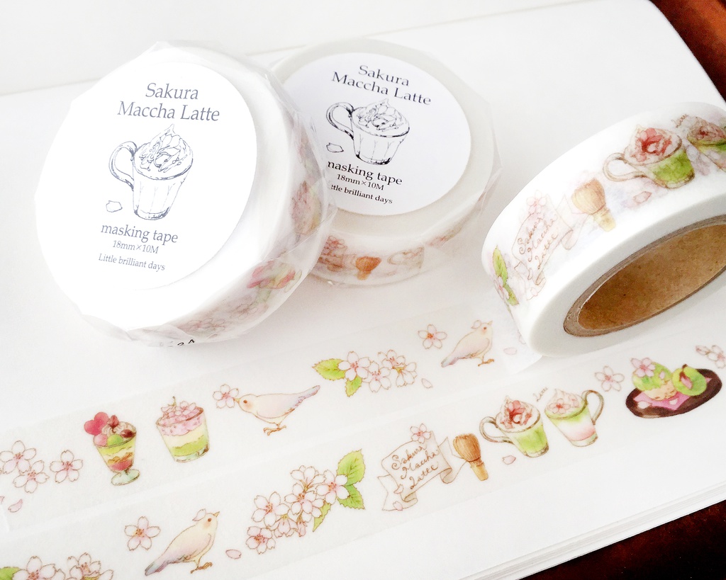 残少◆SakuraMacchaLatte(White)masking tape