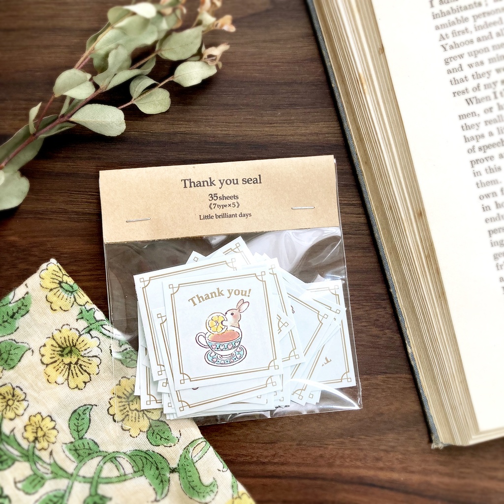 Thank you seal "Rabbit Tea"|うさぎ×紅茶【シール35枚入】
