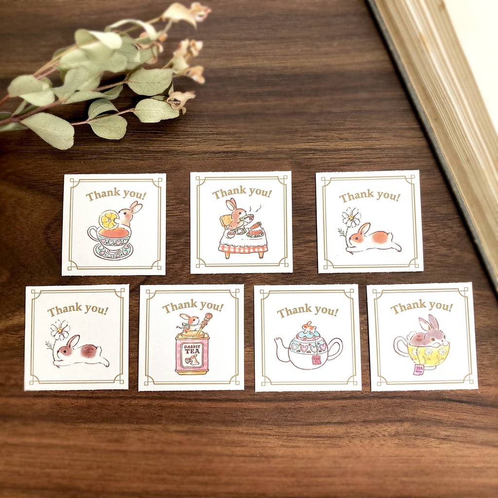 Thank you seal "Rabbit Tea"|うさぎ×紅茶【シール35枚入】