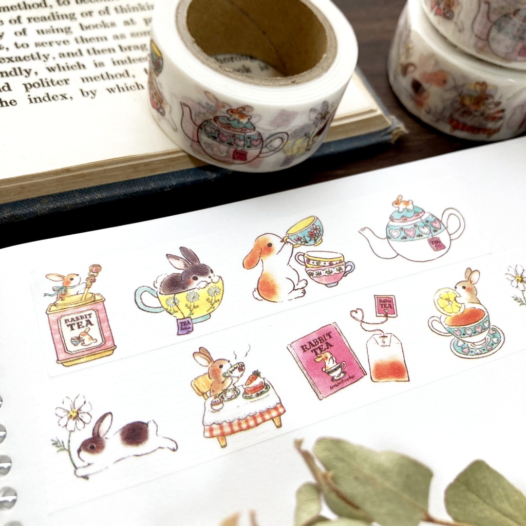 Rabbit Teaマスキングテープ|うさぎ×紅茶(20mm)