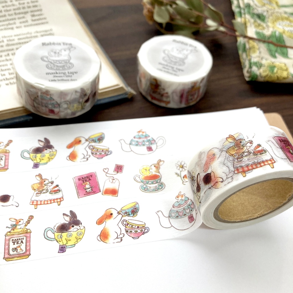 Rabbit Teaマスキングテープ|うさぎ×紅茶(20mm)