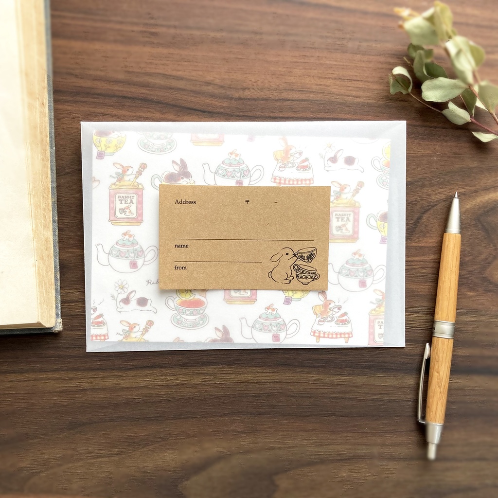 Letterset ”Rabbit Tea”|うさぎ&紅茶のレターセット