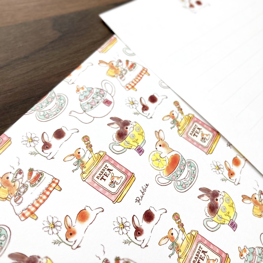 Letterset ”Rabbit Tea”|うさぎ&紅茶のレターセット