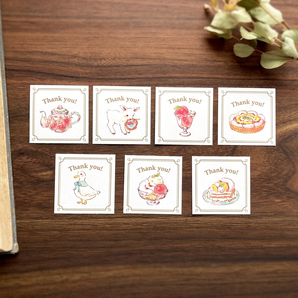 Thank you seal "Plum&Peach"|すももと桃【シール35枚入】